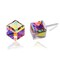 Crystal Drop Stud Earrings for Women Fashion S925 Sterling Silver Hypoallergenic Jewelry (Rainbow)